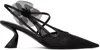 Nensi Dojaka Black Slingback Tulle Heels In Black