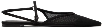 Nensi Dojaka Black Slingback Tulle Sandals