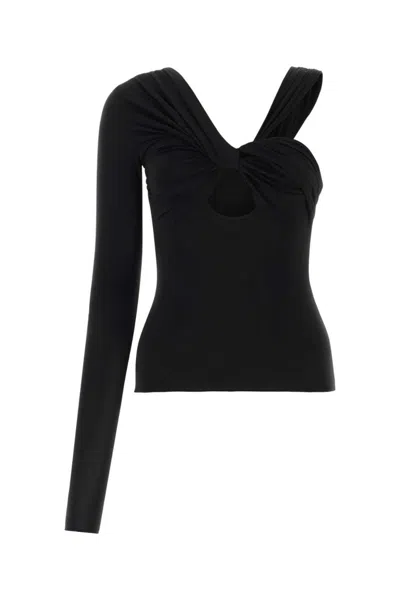 NENSI DOJAKA BLACK STRETCH VISCOSE TOP