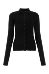 Nensi Dojaka Straight-point Collar Pleated Top In Black