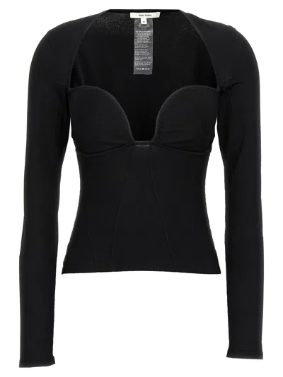 Nensi Dojaka Black Viscose Tank Women's Tops