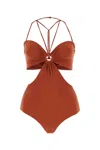 Nensi Dojaka Polyester Swimsuit With Halter Neck And Cut-out Detail