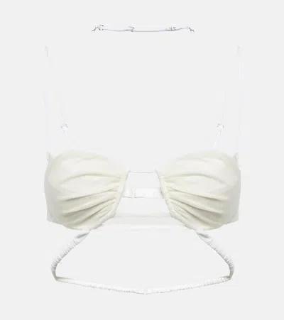 Nensi Dojaka Bridal Chiffon Bra In White