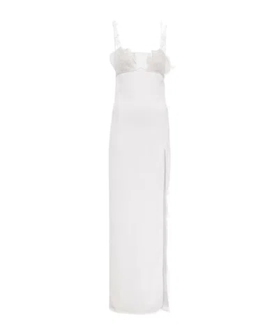 Nensi Dojaka Bridal Cutout Crepe Gown In White