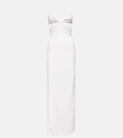 Nensi Dojaka Bridal Cutout Crêpe Gown In White