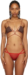 Nensi Dojaka Brown Angular Tank Top In Chestnut