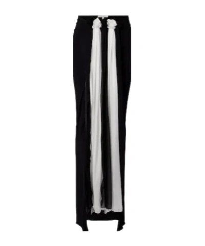 Nensi Dojaka Colour-blocked Stretch-jersey Maxi Skirt In Black