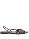 Nensi Dojaka Corset Leather Sandals In Purple