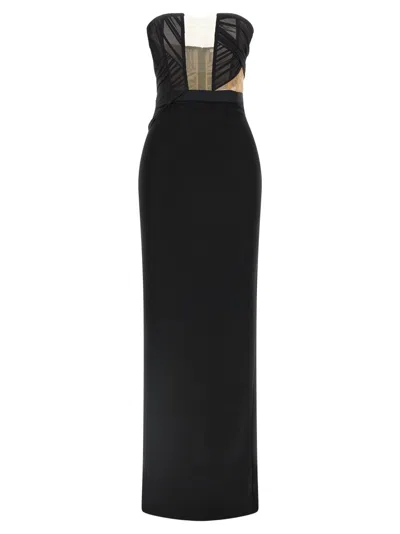 NENSI DOJAKA NENSI DOJAKA 'CORSETTED DRAPED MAXI' DRESS