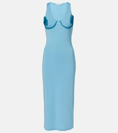 NENSI DOJAKA COSIMINA FLORAL-APPLIQUÉ MIDI DRESS