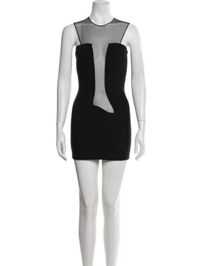 Pre-owned Nensi Dojaka Crew Neck Mini Dress In Black