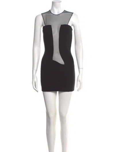 Pre-owned Nensi Dojaka Crew Neck Mini Dress In Black