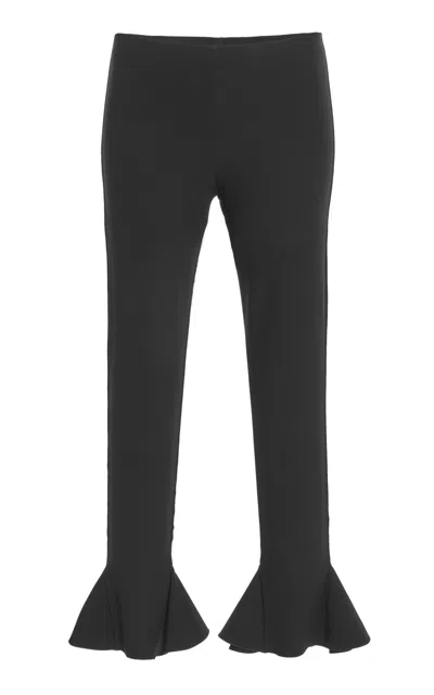 Nensi Dojaka Cropped Flared Trousers In Black