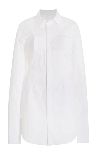 Nensi Dojaka Cup-detailed Cotton Shirt In White