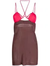 Nensi Dojaka Cut-out Cotton Minidress In Brown