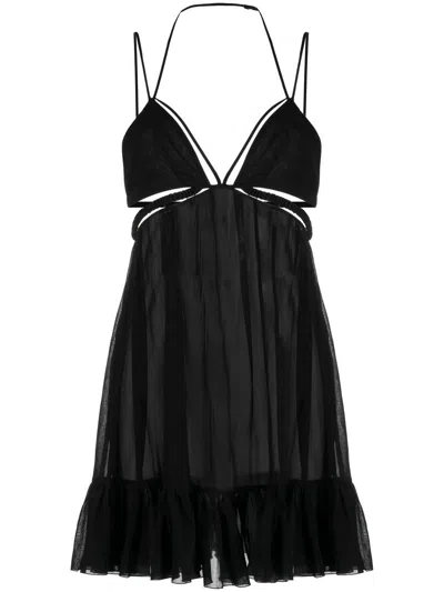 Nensi Dojaka Cut-out Strappy Mini Dress In Black