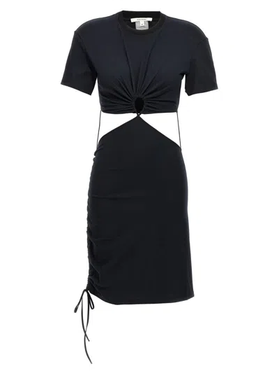 Nensi Dojaka Black Cotton Mini Dress In Blue