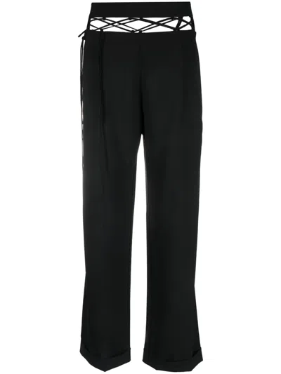Nensi Dojaka Tailored Trousers With Laced Waistband In Black