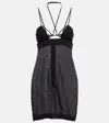 Nensi Dojaka Cutout Halterneck Cotton Minidress In Black
