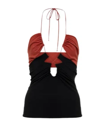 Nensi Dojaka Cutout Halterneck Top In Black