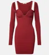 Nensi Dojaka Ribbed-knit Mini Dress In Red