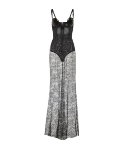 Nensi Dojaka Cutout Sequined Lace-trimmed Gown In Black