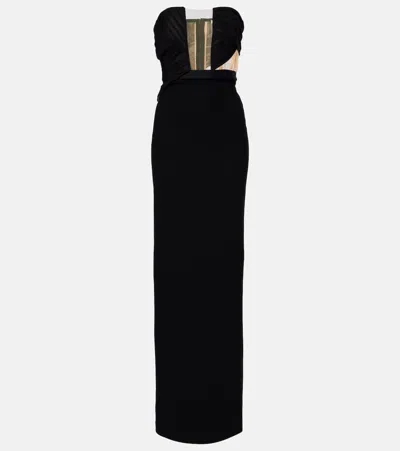 NENSI DOJAKA CUTOUT STRAPLESS GOWN