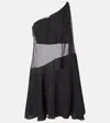 Nensi Dojaka Asymmetric Flared Mini Dress In Black