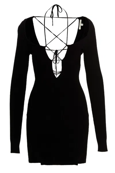 Nensi Dojaka Deep Neckline Minidress