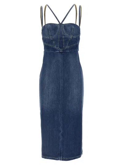 Nensi Dojaka Denim Dress In Blue