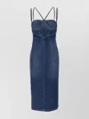 Nensi Dojaka Denim Dress Strapless Fitted Silhouette
