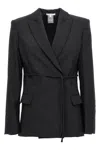 Nensi Dojaka Double Breast Drawstring Blazer Jacket Jackets Black