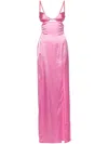 Nensi Dojaka Satin Double Petal Maxi Dress In 粉色