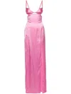 Nensi Dojaka Satin Double Petal Maxi Dress In Rosa
