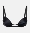 Nensi Dojaka Double-petal Satin Bra Top In Schwarz