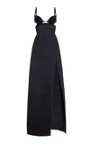 Nensi Dojaka Cut-out Detail Satin Dress In Black