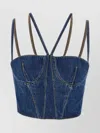 Nensi Dojaka Double Straps Corset With Exposed Stitching