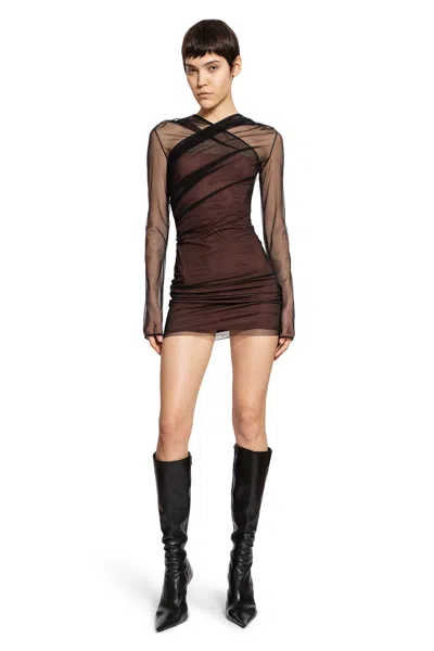 Nensi Dojaka Draped Tulle Mini Dress In Multi