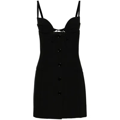 Nensi Dojaka Tailored Buttoned Bra Dress In Black