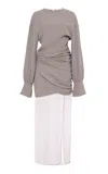 Nensi Dojaka Drop-waist Midi Dress In Grey