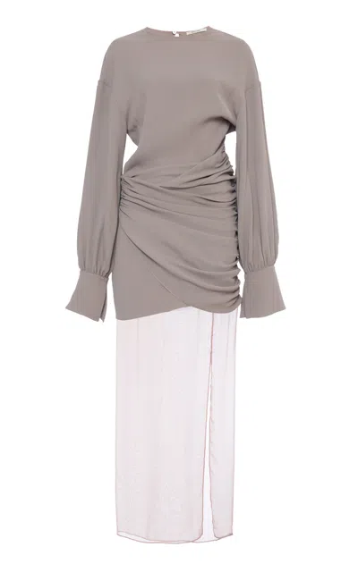 Nensi Dojaka Drop-waist Midi Dress In Grey
