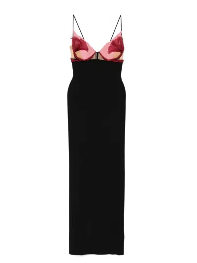 Nensi Dojaka Evie Petal Maxi Dress In Black