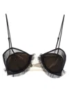 Nensi Dojaka Black Transparent Tulle And Silk Blend Georgette Bra In Black