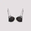 Nensi Dojaka Black Transparent Tulle And Silk Blend Georgette Bra In Black