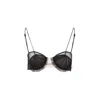 Nensi Dojaka Black Transparent Tulle And Silk Blend Georgette Bra In Black