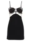 Nensi Dojaka Black Stretch Viscose Jersey Minidress