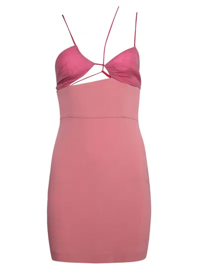 Nensi Dojaka Fitted Bra Mini Dress In Pink