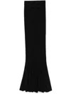 Nensi Dojaka V-waist Flared Jersey Maxi Skirt In Black