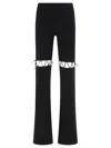 Nensi Dojaka Ribbed Waistband Flared Pant With Cut-out Lacing