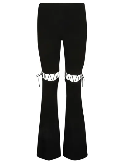 NENSI DOJAKA NENSI DOJAKA FLARED LACED LEGGINGS WITH UNIQUE RIBBED TEXTURE